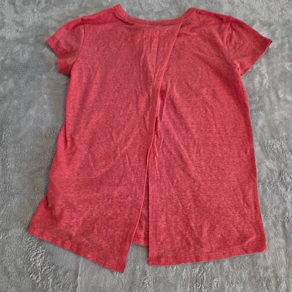 Abercrombie & Fitch Womens XXS Coral Red Split Back Short Sleeve T-Shirt NWT